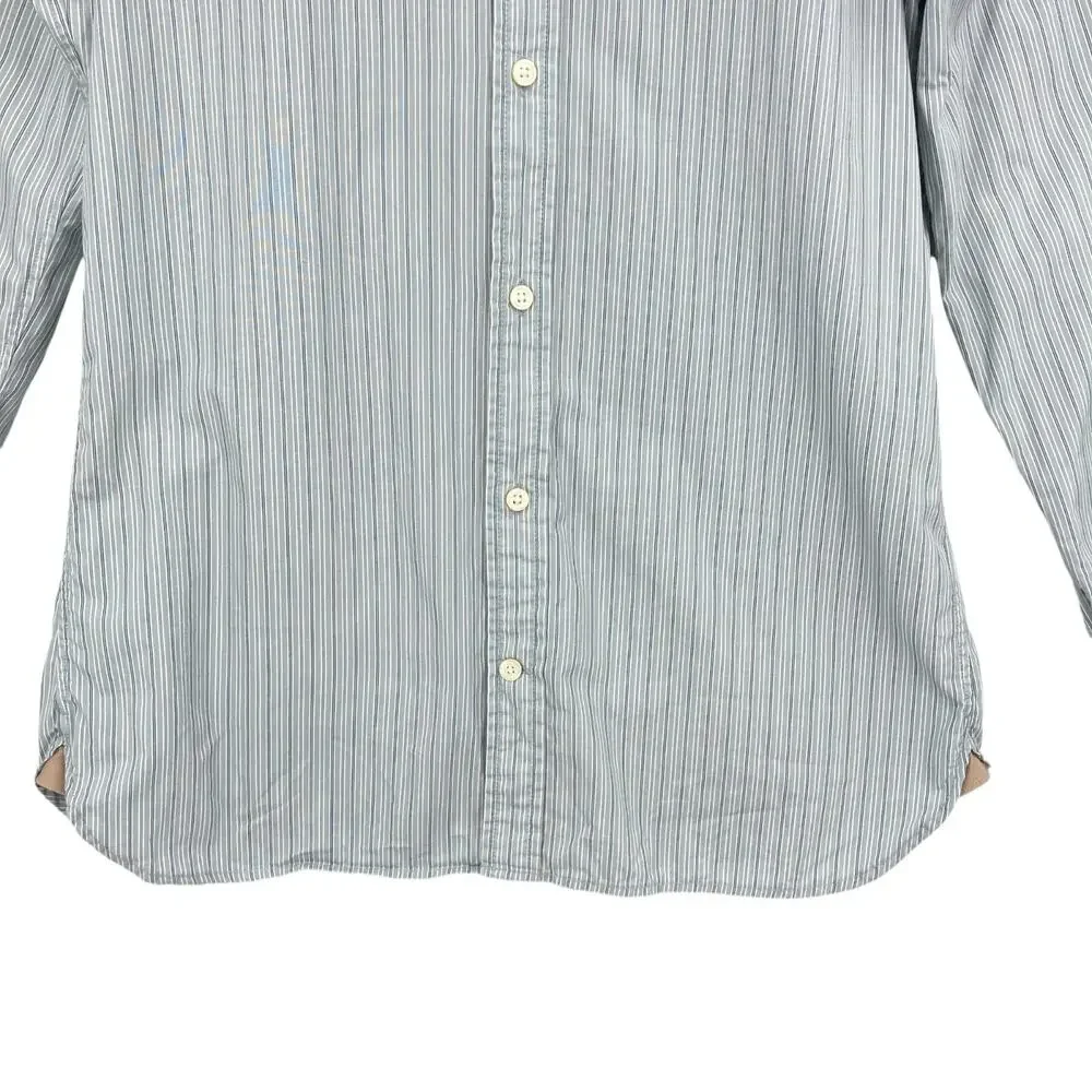 Banana Republic Long Sleeve Shirt Medium Mens Blue Striped Slim Fit Button Down